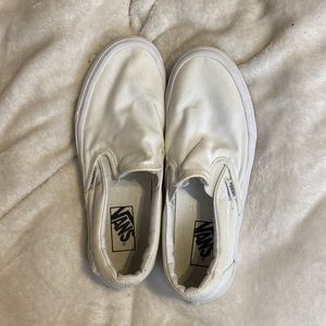 Vans White Slip Ons